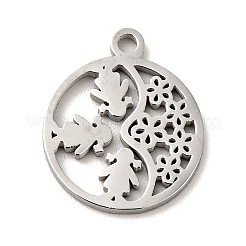Pendentifs texturés en acier inoxydable 304 anti-ternissement&nbsp;STAS-J040-07B-P