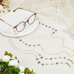 2 Stück Brillenketten aus Legierung und natürlichen Edelsteinsplittern&nbsp;HJEW-FH00129