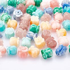 60 Stück 6 Farben synthetische Korallenperlen&nbsp;CORA-NB0001-01