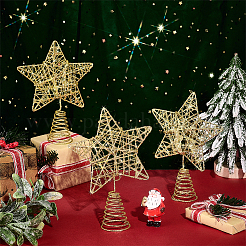 Glitzerndes Weihnachtsstern-Ornament aus Eisen in der Baumkrone&nbsp;AJEW-WH0031-83