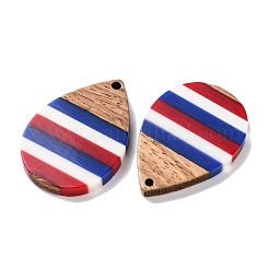 Pendentifs en résine rayée opaque et bois de noyer du jour de l'indépendance&nbsp;RESI-U010-02S