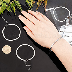 10 Stück 3 mm 304 Edelstahl flaches Schlangenkuppel-Fischgräten-Kettengliedarmband für Männer und Frauen&nbsp;BJEW-UN0001-27