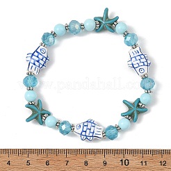 Natürliche howlite Perlen Armbänder&nbsp;BJEW-JB14227