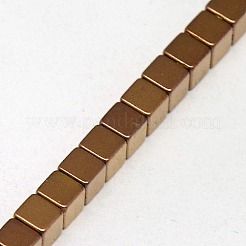Electroplate non magnetici ematite sintetico fili di perline&nbsp;G-J170A-4x4mm-06