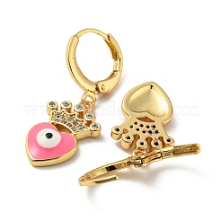 Pendientes colgantes de latón chapado en oro real de 18k&nbsp;EJEW-A033-08G-03