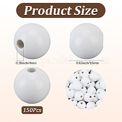 150 pz perline rotonde in legno naturale schima verniciate a spruzzo&nbsp;WOOD-PA0001-69A