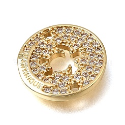 Ciondoli connettore in ottone con micro pavé di zirconi chiari&nbsp;CU-CBAA556-04E