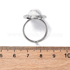 Bagues ovales en howlite naturelle&nbsp;RJEW-M063-01P-10