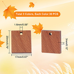 90pcs 3 Farben Holzanhänger&nbsp;WOOD-PH0002-26