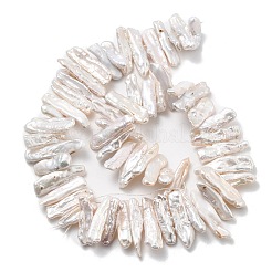 Fili di perle di perline keshi barocche naturali&nbsp;PEAR-P064-03B-02C