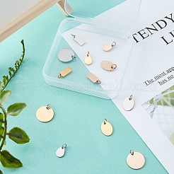12 pieza de dijes de etiqueta en blanco con estampado de acero inoxidable 201&nbsp;STAS-SC0002-11