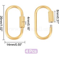 4 Stück 4 Stil 304 Edelstahl Schraubkarabiner Schloss Charms&nbsp;STAS-UN0029-89