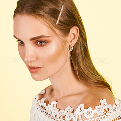 8 par de pendientes de aro de esmalte chapados en oro real de 8k de 18 colores con circonita cúbica transparente&nbsp;EJEW-AN0001-97