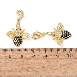 Bienen-Anhänger aus Messing&nbsp;KK-T083-01I-G