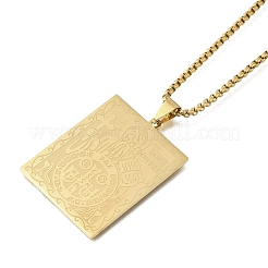 201 Edelstahl-Boxkette mit St. Benedikt-Medaille&nbsp;NJEW-S003-04G