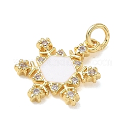 Weihnachtsanhänger aus Messing mit Mikropflaster und klaren Zirkonia&nbsp;KK-L268-011G
