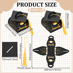 Geschenktüten aus Papier in Doktorhutform mit Quaste&nbsp;CON-WH0110-025B