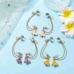 6 par de cadenas para pendientes de acero inoxidable 304 en 6 colores dorado claro&nbsp;EJEW-JE05685