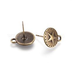 Reperti di orecchini a bottone stile tibetano&nbsp;TIBE-A22174-AB-FF