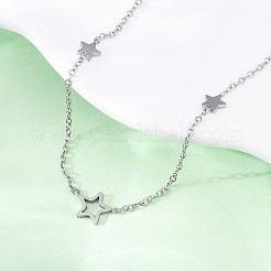 Collares de cadena de eslabones de estrella de acero inoxidable 304&nbsp;NJEW-R026-13P