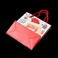 Sacchetti regalo in carta con stampa babbo natale natalizio con manico in corda di nylon&nbsp;CARB-K003-01A-01
