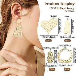 20pcs 4 pendentifs en laiton de style&nbsp;KK-BC0008-15