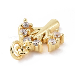 Pendentifs avec zircon cubiques à micro-pavés en laiton&nbsp;KK-C012-07G