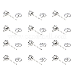 16 pieza de fornituras de aretes de latón&nbsp;KK-FS0001-56P