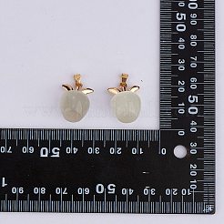 10 pz pendente di fascino della pietra preziosa della mela cristallo di quarzo guarigione pendenti in pietra naturale opale fibbia per gioielli collana orecchino fare artigianato&nbsp;JX526H