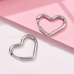 201 orecchini a cerchio a forma di cuore in acciaio inossidabile&nbsp;EJEW-V001-01P