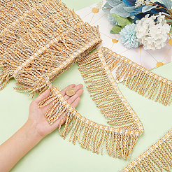 Garniture de franges en corde torsadée en polyester bicolore&nbsp;DIY-WH0304-703B