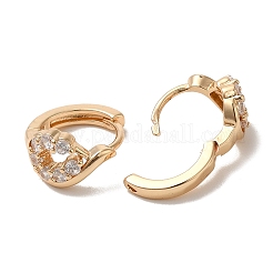 Orecchini a cerchio da donna in ottone con micro pavé di zirconi chiari&nbsp;EJEW-M238-37KCG