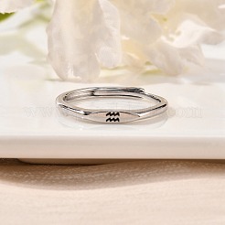 Rhodinierte 925 verstellbare Ringe aus Sterlingsilber&nbsp;RJEW-S397-01P-10