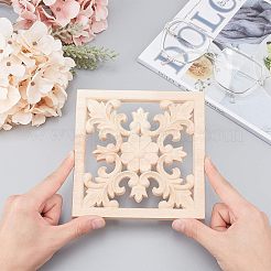 Artisanat d'applique onlay sculpté en bois massif naturel&nbsp;WOOD-FH0001-13