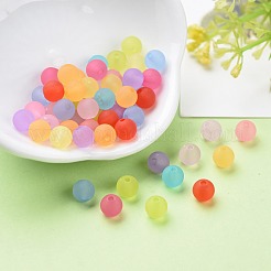 6mm mixte boule perle ronde en acrylique transparent mat&nbsp;X-FACR-R021-6mm-M