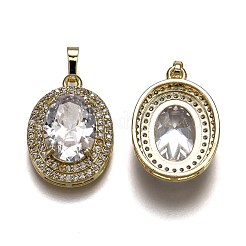 Pendentifs en zircon cubique transparent en laiton plaqué or&nbsp;ZIRC-F123-02E