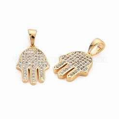 Pendenti in zirconi cubici trasparenti in micro pavè di ottone&nbsp;KK-S364-266