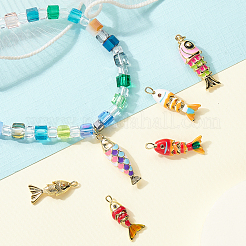 6 pièces 6 styles de pendentifs en laiton plaqué en rack&nbsp;KK-SZ0008-31