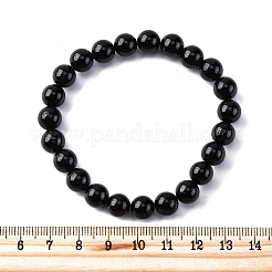 Stretch-Armbänder aus natürlichem Turmalin mit runden Perlen für Männer und Frauen&nbsp;BJEW-G743-01A