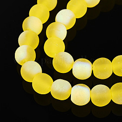 Perles de verre dépoli transparent&nbsp;LS-GLAA-T032-T6mm-MBB12