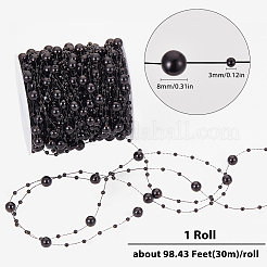1 Rolle Kunststoff-Rundperlen-Gliederketten&nbsp;DIY-SC0024-96A