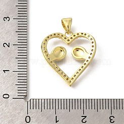 Pendentifs en émail de zircone cubique transparente en laiton micro pavé&nbsp;KK-M297-16G