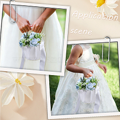 Blumenkörbe aus Polyester mit Schleife und Griff aus Kunststoffperlen&nbsp;AJEW-CP0010-63