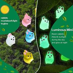 Décorations d'affichage en résine lumineuse lapin 36 couleurs&nbsp;DJEW-SZ0001-09