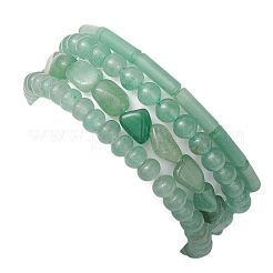 Ensembles de bracelets extensibles en perles d'aventurine verte naturelle&nbsp;BJEW-JB10782