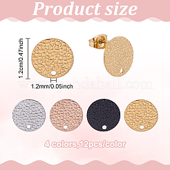 48 pieza de accesorios para pendientes de acero inoxidable 304 con revestimiento iónico (IP) de 4 colores&nbsp;STAS-ME0001-35