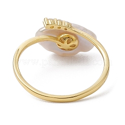 Ovale Fingerringe aus Naturperlen&nbsp;RJEW-P113-14G