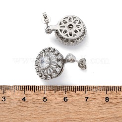 Latón micro pave aretes de circonita cúbica transparente&nbsp;EJEW-C130-01P