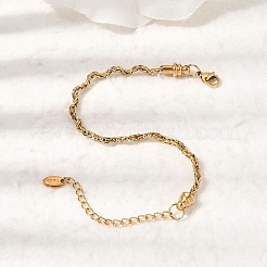 Armbänder aus 304er Edelstahl im Singapur-Stil für Damen&nbsp;BJEW-A158-02I-G