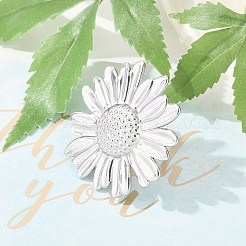 Anelli polsini aperti a forma di fiore in acciaio inossidabile 304 anti-appannamento&nbsp;RJEW-M047-11P